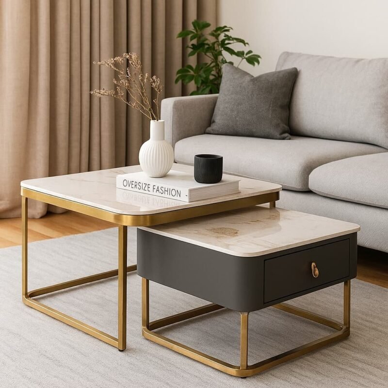 LuxeStone Twin Table