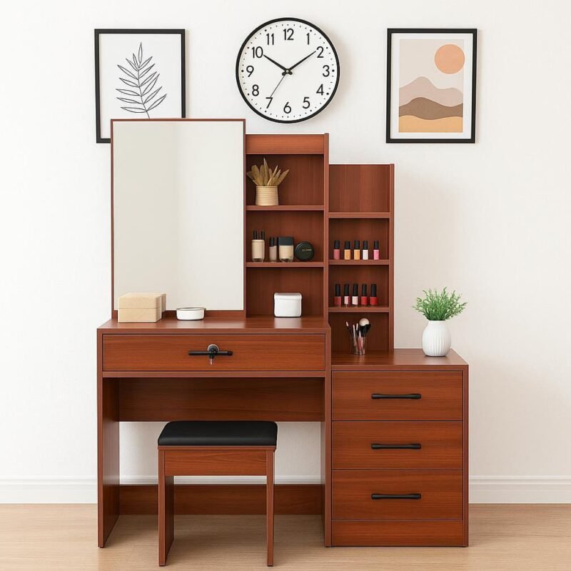 Velora Vanity Dressing Table - Walnut