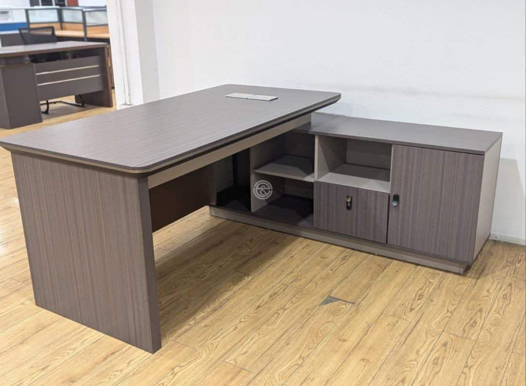 1.8M Esperanza Executive Office Desk back side view with lockable drawer, cabinet storage and side return in Nairobi Kenya